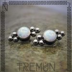 Double Beaded  Tops with Opal Cabochon - Ornamental 1