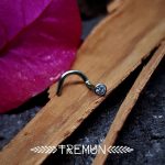 Nostril Screw with White CZ