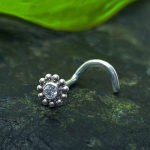 Nostril Screw White CZ Flower